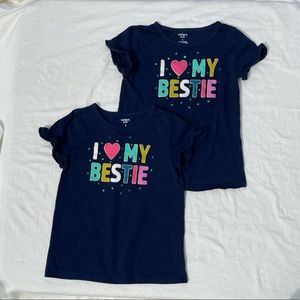Two Carters brand Bestie shirts with ruffle sleeves
